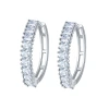 European and American simple large circle earrings, single-row crystal zircon ear buckles, full diamond ear rings, ear studs, women's accessories wholesale Item Picture